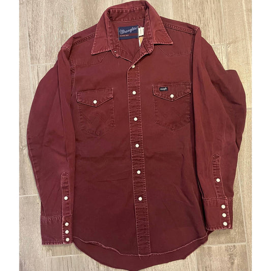 Vintage Maroon Wrangler Brushpopper (L)- MEN'S