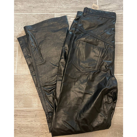 Vintage Montgomery Ward Black Leather Pants
