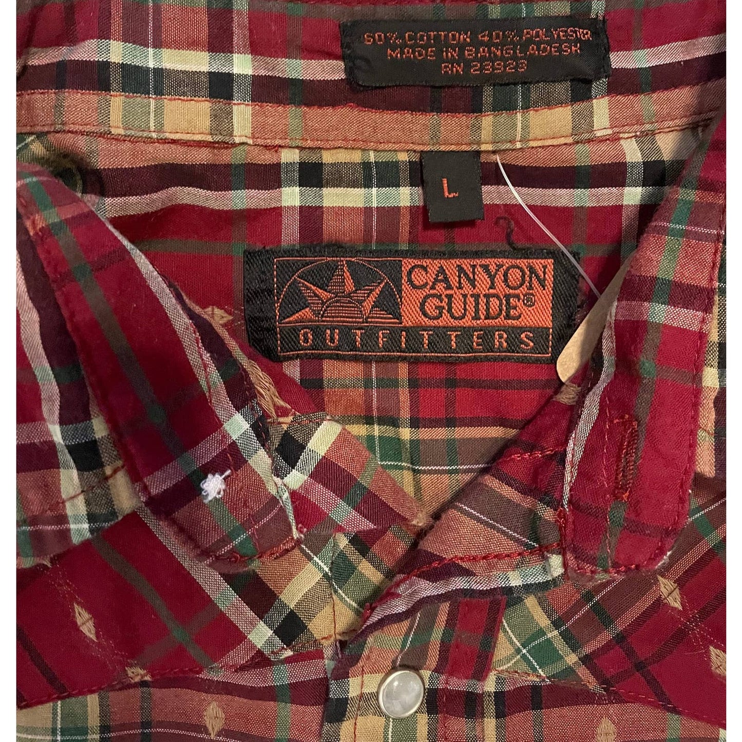 Vintage Red Plaid Canyon Guide Pearl Snap- MEN'S