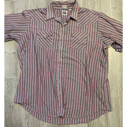 Vintage Gray & Red Stripped Ely Cattleman- MEN'S