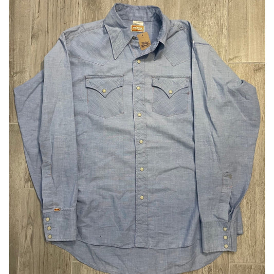 Vintage 70s Light Blue Ely Plains Rider- MEN'S