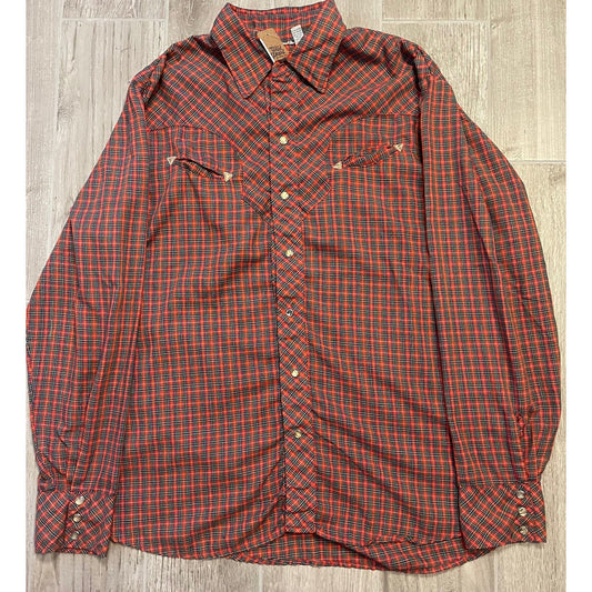 Vintage Plaid Smiley Western Long Sleeve- MEN'S